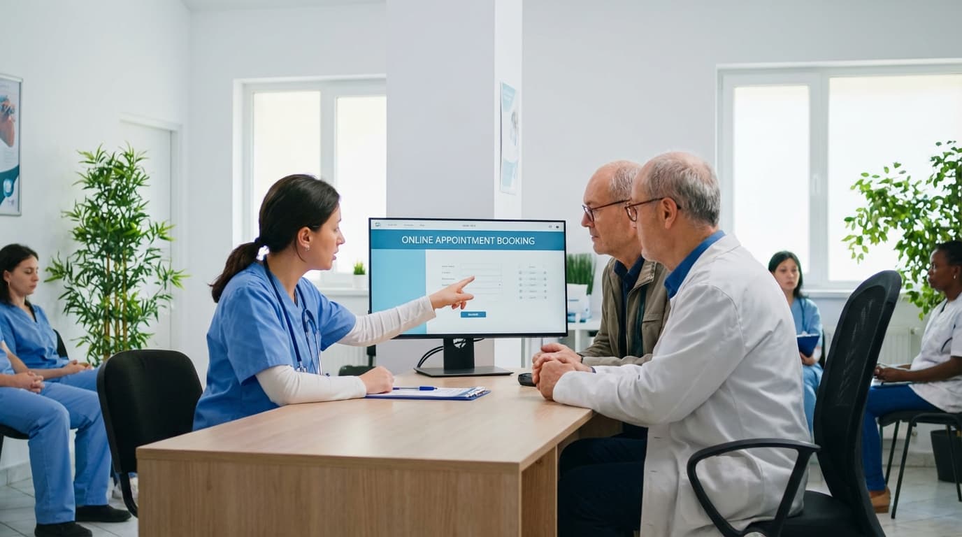 Pasient booker time på mobil