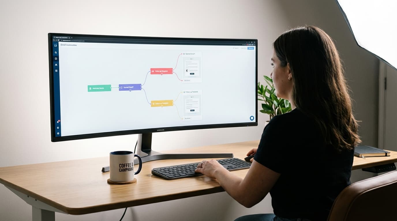 Automatiserte e-postflyter på skjerm