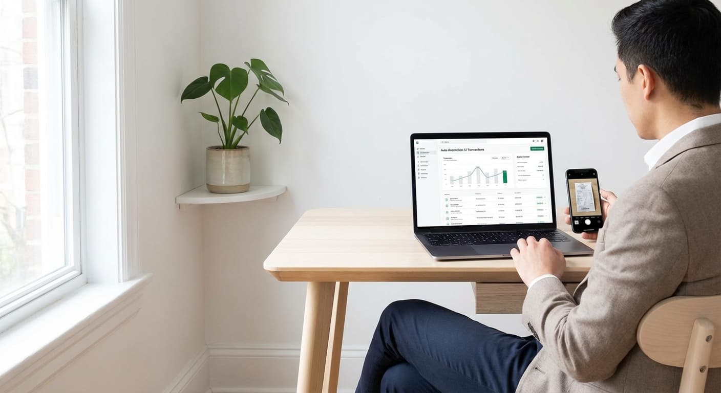 Kollegaer som jobber med økonomidata og automatisering på kontor