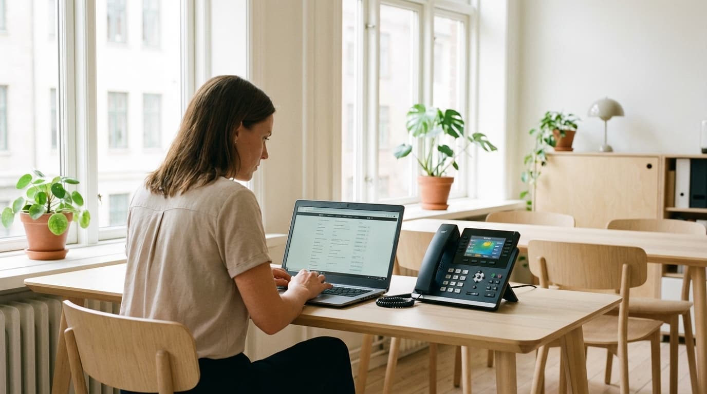IP-telefoni headset på kontorplass