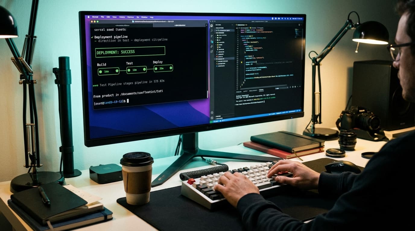 Utvikler som deployer nettside