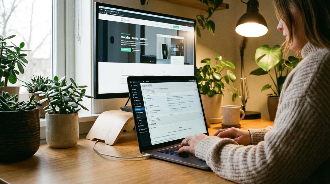 WordPress-nettside på server