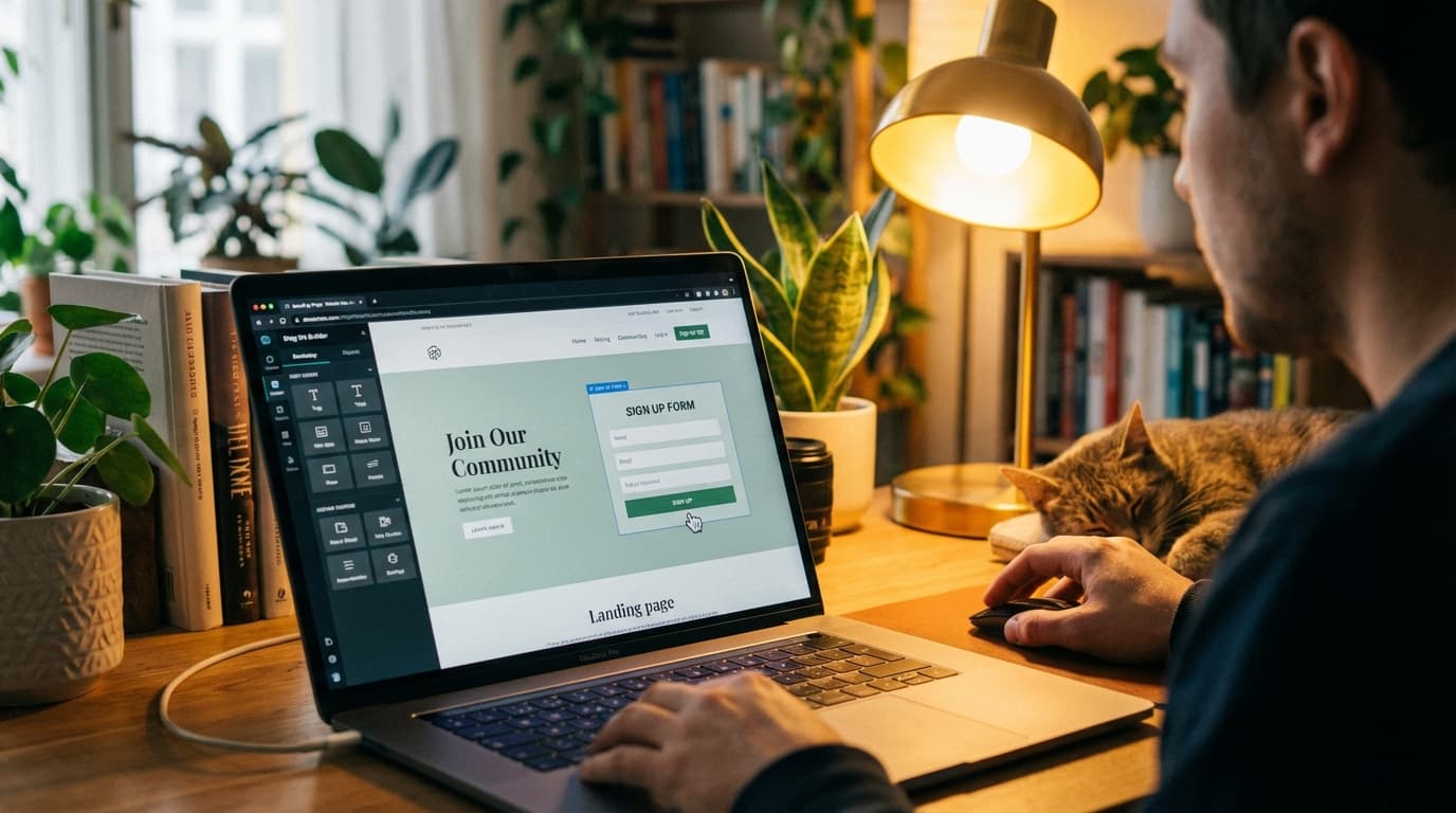 Person som designer landingsside